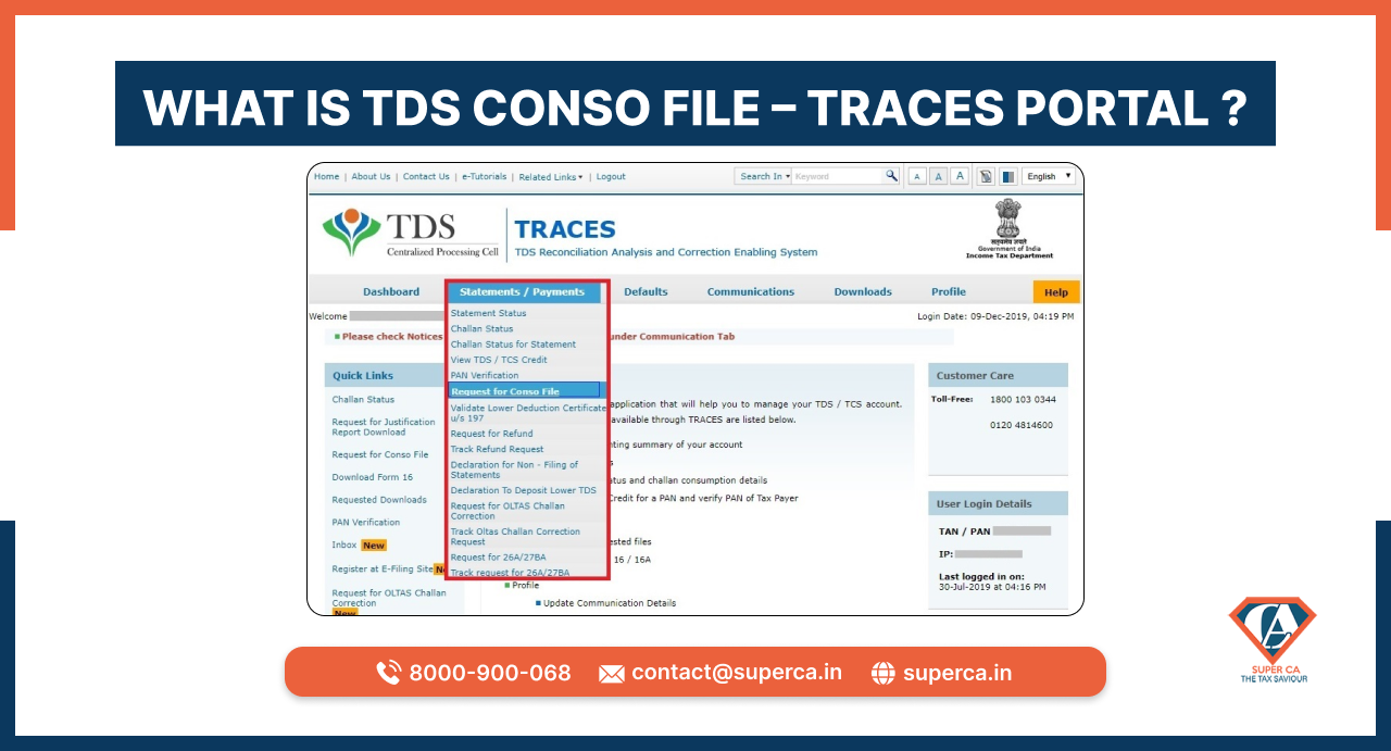 TDS Conso File – TRACES Portal